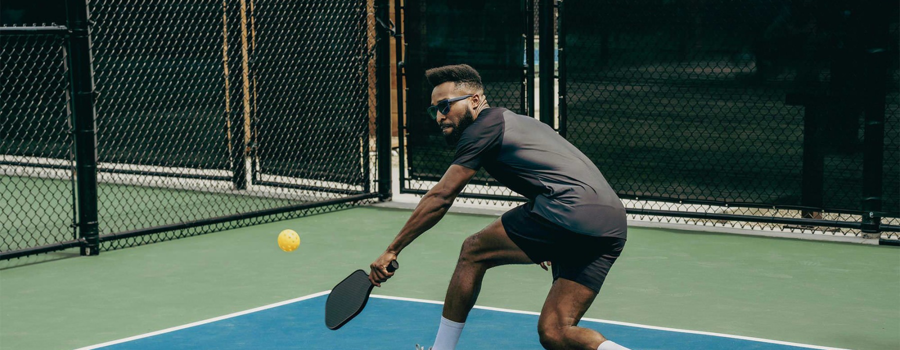 a person playing pickleball