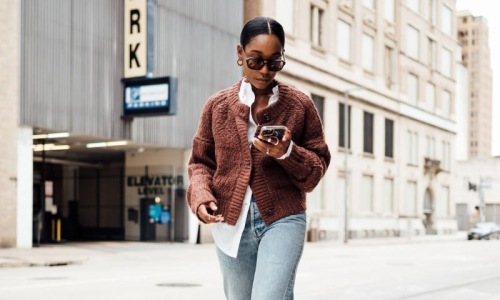 a person walking on a street